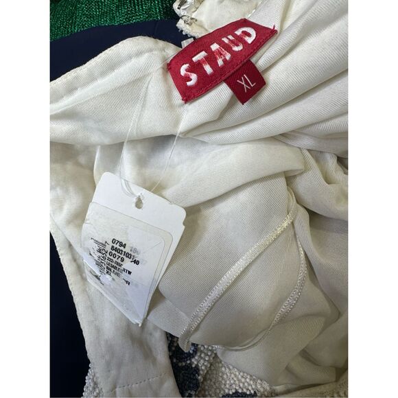 NWT STAUD Square Neck Crystal Fringe Le Sable Mini Dress Size XL $995 - Picture 9 of 9